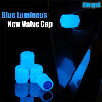 8Pcs Luminous Valve Caps Fluorescent Blue Night Glowing รถรถจักรยานยนต์จักรยานล้อจัดแต่งทรงผมยาง Hub Luminous Cap Decor