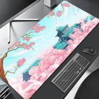 แผ่นรองโต๊ะแล็ปท็อป Kawaii สีชมพู Sakura Mouse Pad เกมพรมญี่ปุ่น แผ่นรองเมาส์คอมพิวเตอร์ แป้นพิมพ์เกม อุปกรณ์สำนักงาน แผ่นรองยาง