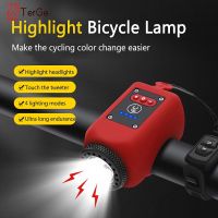 Bicycle COB Front Light with Loud Horn USB Rechargeable Mountain Bike Bell Electric Night Cycling Flashlight MTB Accessories