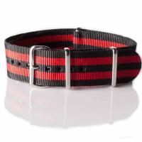 สายนาฬิกา สายนาโต้ 20mm OVERWRIST Nylon Nato Strap Black and Red 20mm สาย นาโต้ (ดำ แดง)