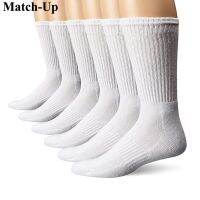 【ย้อน ยุค】 Match Up Men 39; S Sport Crew Terry Socks ถุงเท้ากีฬา (6คู่)