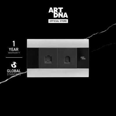 ART DNA รุ่น A88 ชุดรับสัญญาณคอมพิวเตอร์ CAT5E+ชุดรับสัญญาณโทรศัพท์ สีเงิน ปลั๊กไฟโมเดิร์น ปลั๊กไฟสวยๆ สวิทซ์ สวยๆ switch design