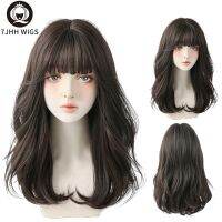 【jw】✌✳  7JHH WIGS Wavy Curly Synthetic Blend Wigs With Fluffy Bangs Womens Wear Four Seasons Hair Toupee