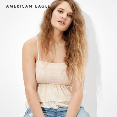 American Eagle Velvet Tiered Babydoll Top เสื้อ ผู้หญิง เบบี้ดอล (EWSB 035-2830-639)