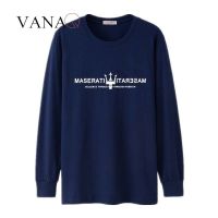 VANAQ เสื้อยืดแขนยาวผู้ชาย,ผ้าฝ้ายทรงหลวมเสื้อผ้ากีฬาลำลองบางคอกลมไซส์ใหญ่พิเศษสำหรับคนอ้วน