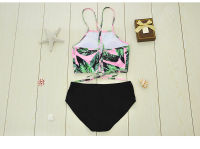 Top Band 2018 Printed Bikini Swimsuit Women Swimwear High Neck Bikini Set Beachwear Bathing Suit Push Up Padded Bodysuits