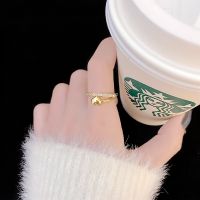 [COD] [Real Gold Plating] Korean version of the new love open ring female gift girlfriend temperament simple