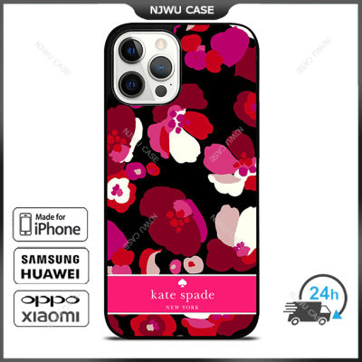 KateSpade 059 New York Floral Phone Case for iPhone 14 Pro Max / iPhone 13 Pro Max / iPhone 12 Pro Max / XS Max / Samsung Galaxy Note 10 Plus / S22 Ultra / S21 Plus Anti-fall Protective Case Cover