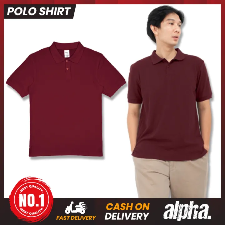 ALPHA WEAR ?Maroon Polo Shirt? Plain Polo Shirt for Men and Women  Small-Medium-