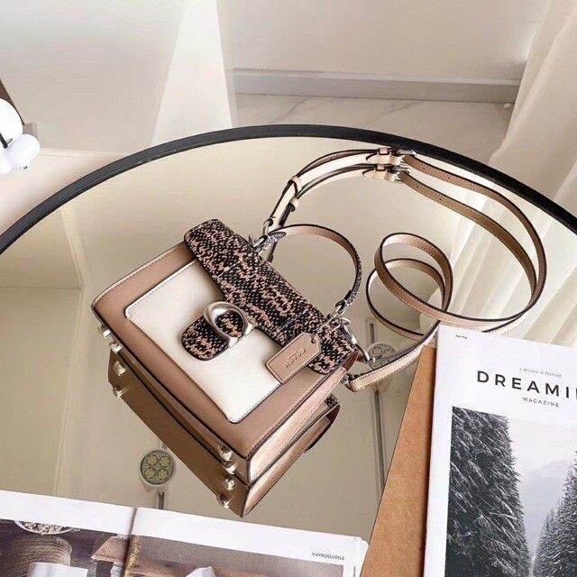 Promo COACH Tabby Top Handle In Colorblock With Snakeskin Lazada