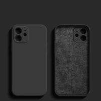 Black Liquid Silicone Phone Case for 13 12 11 14 Pro XS Max XR X 8 7 6S 6 Plus SE 2020 Camera Protection Soft Back Cover