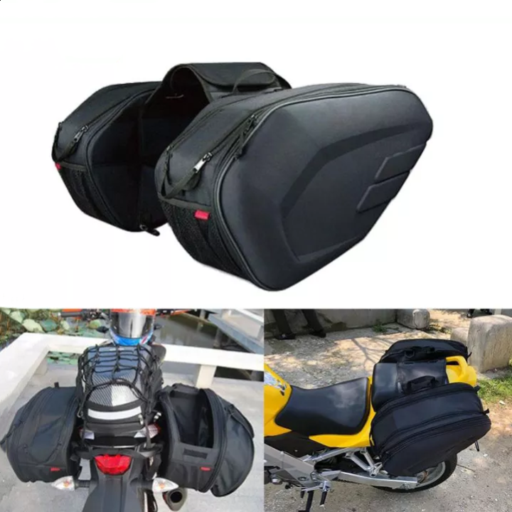 New Motorcycle Saddle Bag Waterproof Racing Race Moto Helmet Pack Side ...