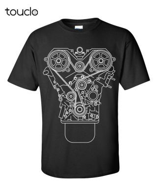 Engine Design T Shirt 100 Cotton S3Xl Black Jdm Tuner Decal Mechanic Tool Garage Piston Summer 100% Cotton Gildan