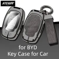 【LZ】﹊  Zinc Alloy Car Key Case para BYD Speed Sharp F3 Smart Remote Protected Shell Kwychain Bag Acessórios Interior