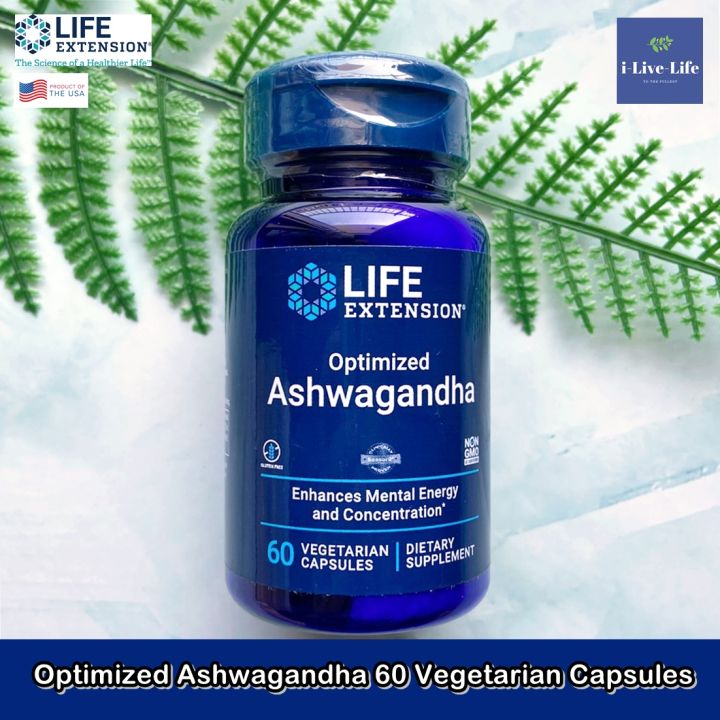 สารสกัดโสมอินเดีย-optimized-ashwagandha-extract-60-vegetarian-capsules-life-extension