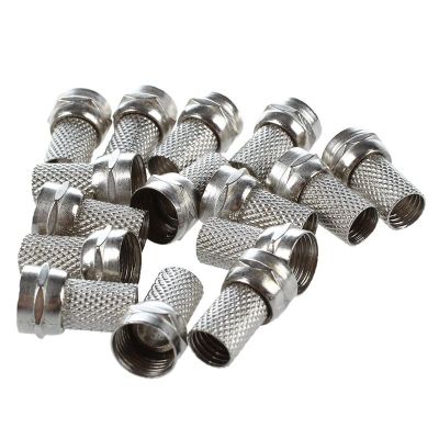 15 Pcs RG6 F-Type Twist-On Coax Coaxial Cable RF Connector Male for CCTV Camera