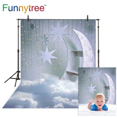 【Worth-Buy】 Funnytree Comunion ภาพถ่ายพื้นหลังสตูดิโอถ่ายภาพท้องฟ้าดวงจันทร์เทพนิยายเด็กฝักบัวทารกฉากดาว Photoshone Photozone