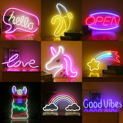 LED Festival Neon Light Neon Sign Lamp for Home Bedroom Lounge Office Wedding Christmas Valentine’s Day PartyOperated By USB Night Lights