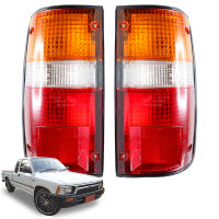 ไฟท้าย + ชุดสายไฟ+หลอด 2ชิ้น สีแดงส้มขาว Toyota LN85 Mighty-X LN85 RN85 87 106 โตโยต้า ไฮลัก ไมตี้เอกซ์ ปี 1989 - 1997 2ประตู 4ประตู Lh+Rh Rear Tail Lamp Light Bulbs