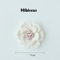 จีน Handmade เซรามิคดอกไม้ Hibiscus Home สติ๊กเกอร์ติดผนังแขวนผนังดอกไม้งานฝีมือตกแต่งผนังพื้นหลังภาพจิตรกรรมฝาผนัง Ornament