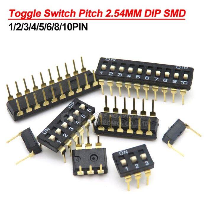 5ชิ้นสวิตช์ปิดเปิด-dip-smd-1-2-3-4-5-6-8-10pin-สวิตช์เลื่อน-ibuw-ซ็อกเก็ต1-2-3-4-5-6-8-10บิตพิทช์2-54มม-สีดำเลื่อยไฟฟ้า