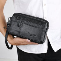 Mens Leather Clutch Purse Wallet Men Cowhide Wristlet Holder Wrist Bag Pack Business Cell Phone Cash Card Handbag