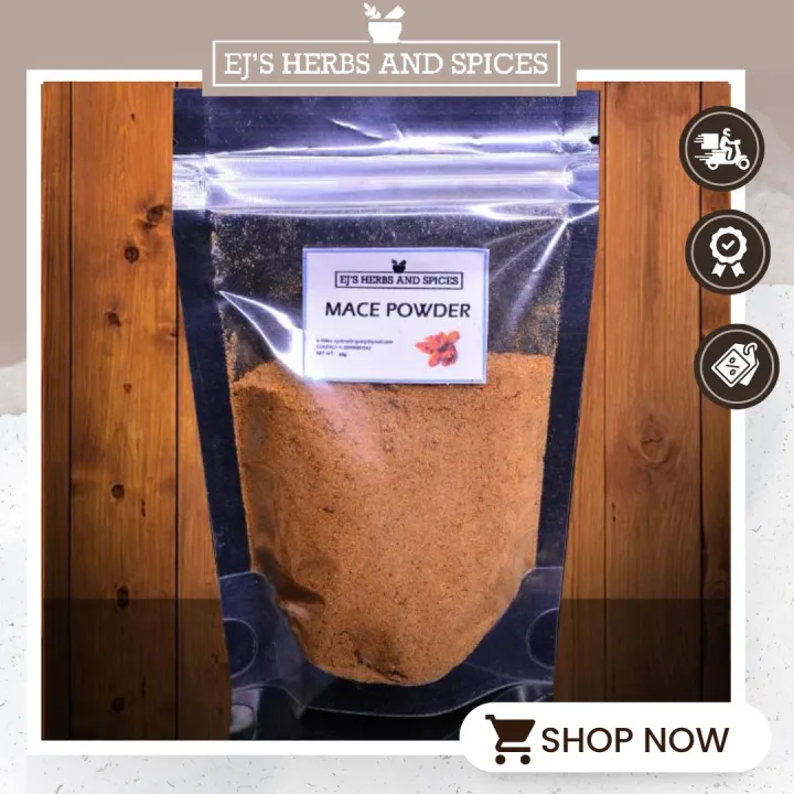 EJs Herbs and Spices MACE POWDER 60g in Stand Alone Resealable Pouch