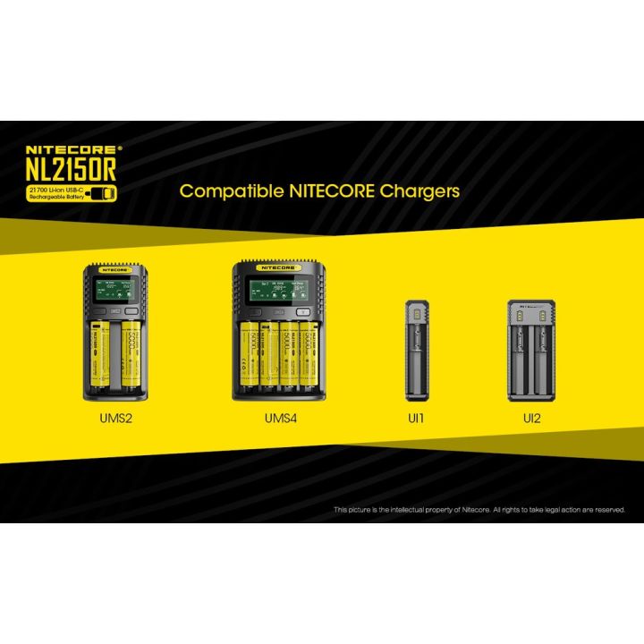 สินค้าขายดี-ใหม่แท้100-nitecore-nl2150r-5000mah-usb-c-ชาร์จ-21700-แบตเตอรี่-ของแท้100