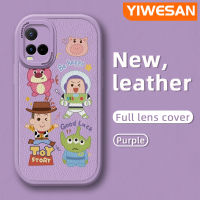 YIWESAN เคสสำหรับ Vivo Y21 2021 Y21s Y21e Y21a Y33t Y33s T1x 4G ลายการ์ตูนตุ๊กตานักบินอวกาศรูปแบบดีไซน์ใหม่ใหม่ฝาครอบ Lensa Kontak หนังดีไซน์ใหม่โทรศัพท์ดีไซน์ด้านข้างกล้องบางเคสป้องกันเคสกันกระแทก