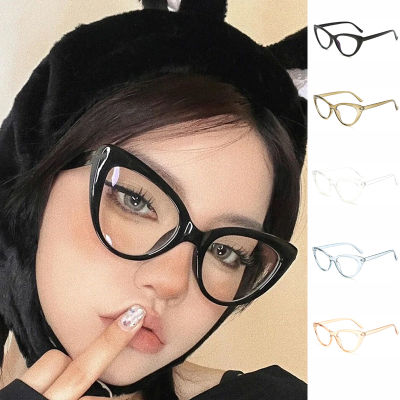 เกาหลีใหม่ตาแมววินเทจป้องกันรังสีกรอบแว่นตาผู้หญิงเฟรมขนาดใหญ่แว่นตาแฟชั่น Anti-Blue Light Pelindung Mata แว่นตา