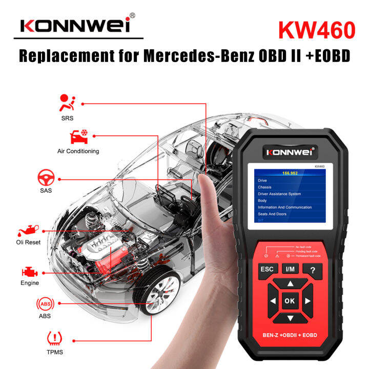 kkmoon-konnwei-kw460ทดสอบรถเปลี่ยนสำหรับ-mercedes-benz-obd-ii-eobd-สแกนเนอร์วินิจฉัยเครื่องมือการตรวจสอบเปลี่ยนสำหรับ-mercedes-benz-ตรวจสอบและซ่อมเครื่องมือ