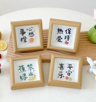 [Fast delivery]High-end ins cartoon text all wishes come true photo frame set table 4 inch wooden glass photo frame desktop decoration painting photo props