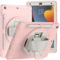 แท่นวางหมุนได้ปกสำหรับ iPad 9 A2602 A2604 A2603 A2605เคสกันกระแทก iPad 7th 8th 9th รุ่น10.2นิ้วพร้อมที่วางปากกาปลอก