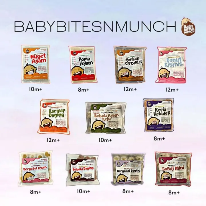 Baby Bites and Munch baby finger food chicken nuget sosej pancake keria