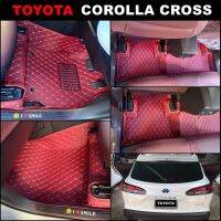 พรมปูพื้นรถยนต์6D COROLLA CROSS สีไวน์แดง เข้ารูป เต็มคัน 3ชิ้น