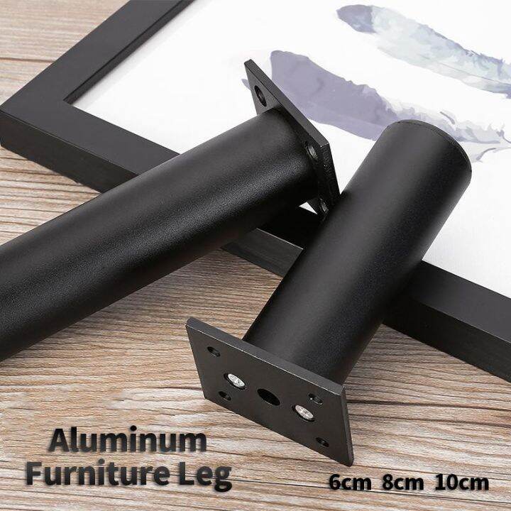 1pc 610cm Aluminum Furniture Legs Black Metal Home Thread Sofa
