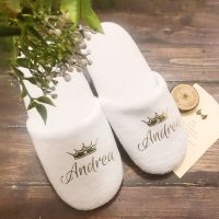 【hot】✢▨✶  Personalised Wedding Bridal Shower Spa Slippers Bachelorette Bridesmaid Disposable Custom Photo Props