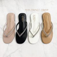 ส่งไว/พร้อมส่ง️ IVY SHOES รองเท้าแตะไฮโซ หูหนีบเพชรวิบวับๆ  สวยเก๋ ตรงปกจ้า