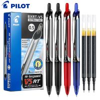 PILOT Hi-Tecpoint V5ลูกบอลกลิ้งปากกาหมึกเจลที่แม่นยำ RT ปากกาลูกกลิ้งฟันแบบเติมได้และหดได้หมึกเขียนพิเศษ