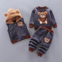 New Set Children Hooded Outerwear Tops Pants 3PCS Outfits Kids Toddler Warm Costume Suit Boys and Girls Clothing