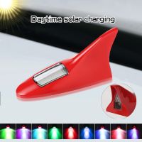 Shark Fin Car Flash Strobe Light Emergency Warning Lamp Solar Energy Powered Roof Decoration Lamps Anti-Collision Tail Light