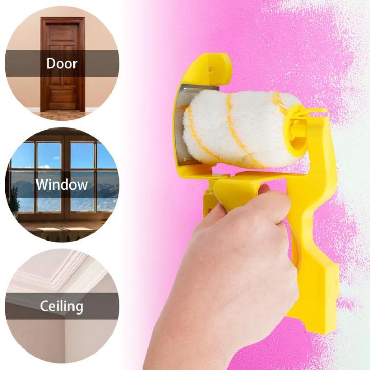 แปรงทำสีสำหรับทาสีเพดานเครื่องมือสำหรับทาสีผนังเพดานบ้านตัดลูกกลิ้งทาสีแบบมือถือ