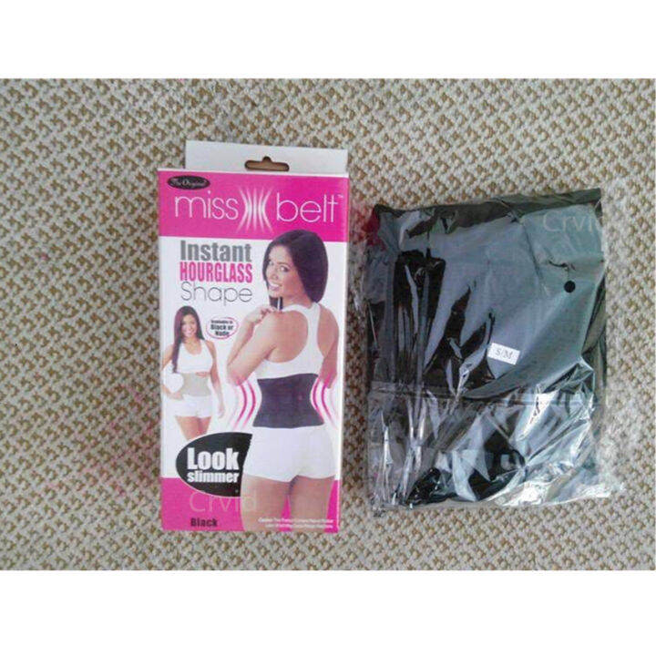 แผ่นรัดหน้าท้อง-เข็มขัดนาฬิกาทราย-สเตย์รัดหน้าท้อง-miss-belt-instant-hourglass-shape-รุ่น-mbl-01013hs-black