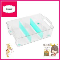 กล่องจัดเก็บในตู้เย็นแบบแบ่งช่องซ้อนได้ L KECHSTACKABLE REFRIGERATOR STORAGE BOX WITH COMPARTMENTS KECH L **บริการเก็บเงินปลายทาง**