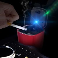 Red With Led Light Car Ashtray Cigarette Smoke Holder Home Office Gift For Boss Automotive Interior Decoration Accessories