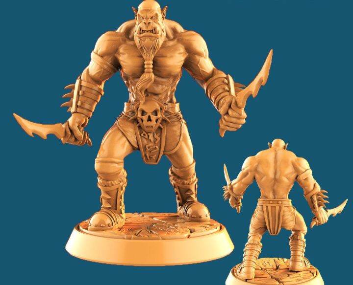 โมเดล-world-of-warcraft-figures-orc-rogue-with-two-daggers-scale-1-25-1-35