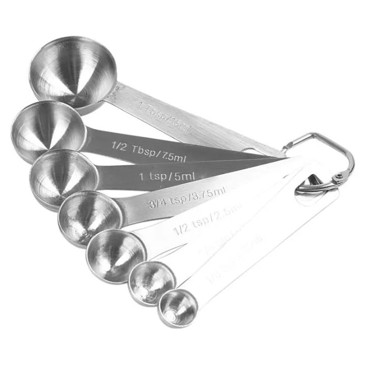 Chef Measuring Spoons Heavy Duty Round Stainless Steel Metal For Dry