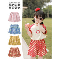 Childrens Loose Shorts Summer New Girls All-Match Pants 2022 Baby Korean Polka Dot Casual Pants