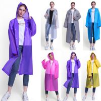 【CW】 Fashion EVA Women Man Raincoat Thickened Waterproof Rain Poncho Coat Adult Clear Transparent Camping Hoodie Rainwear Suit