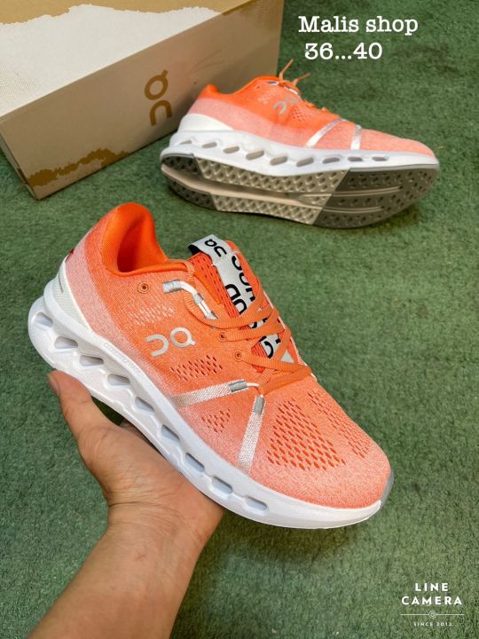 สินค้าใหม่-qc-cloud-black-orange-รองเท้าลำลอง-รองเท้าวิ่ง-สินค้าพร้อมกล่อง